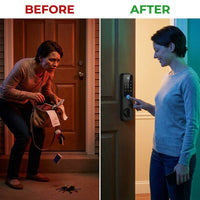 Smart Lock 5 in 1 Smart Door Knob Fingerprint Deadbolt with App Control Bluetooth Smart Lock Keyless Entry Door Lock — Before & After