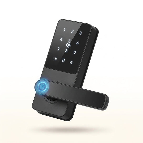 Smart Lock 5 in 1 Smart Door Knob Fingerprint Deadbolt with App Control Bluetooth Smart Lock Keyless Entry Door Lock — Studio Shot