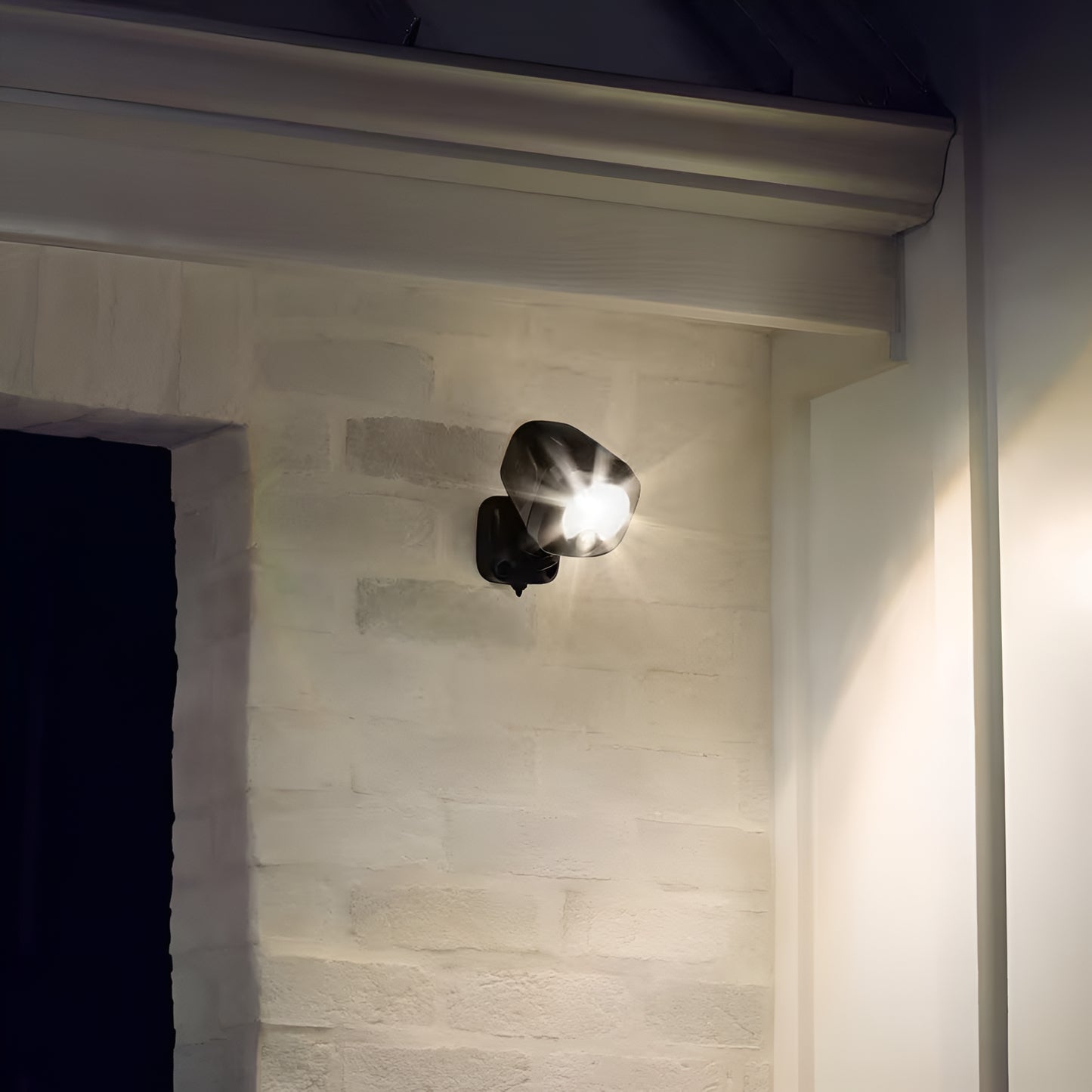 Smart Lighting Black Motion Activated Outdoor Integrated LED Spotlight Battery