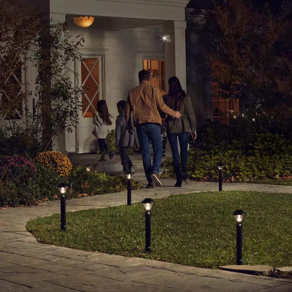 Smart Lighting Battery Black Motion Activated Outdoor Integrated LED Path Light