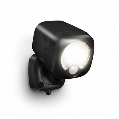 Smart Lighting Black Motion Activated Outdoor Integrated LED Spotlight Battery